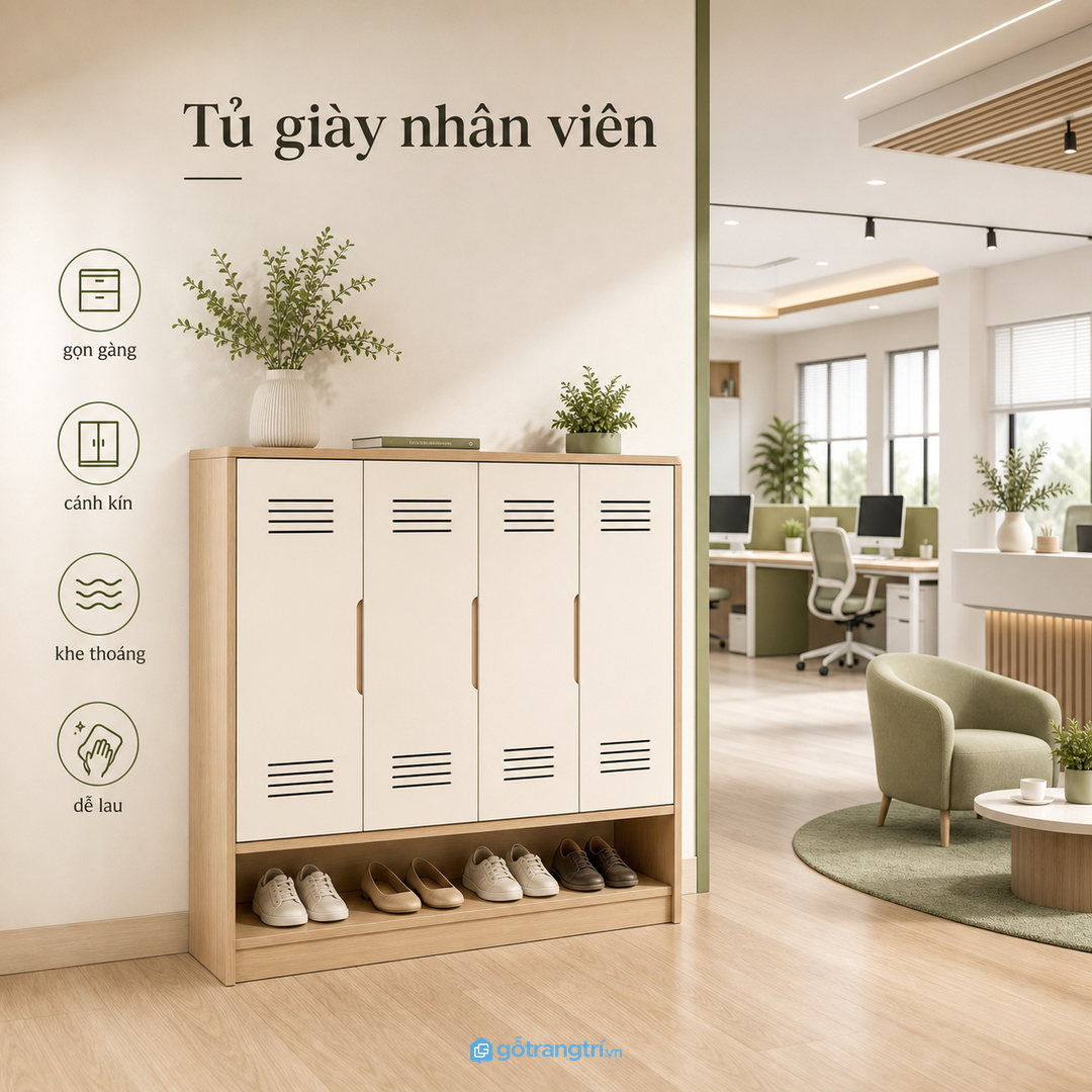 Cánh kín, khe thoáng và bề mặt dễ lau giúp tủ dùng bền hơn