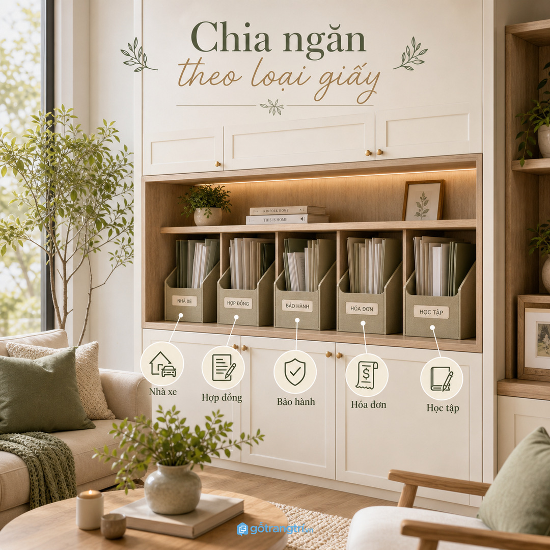 Chia ngăn theo nhóm dùng thật, không chia đều cho đẹp