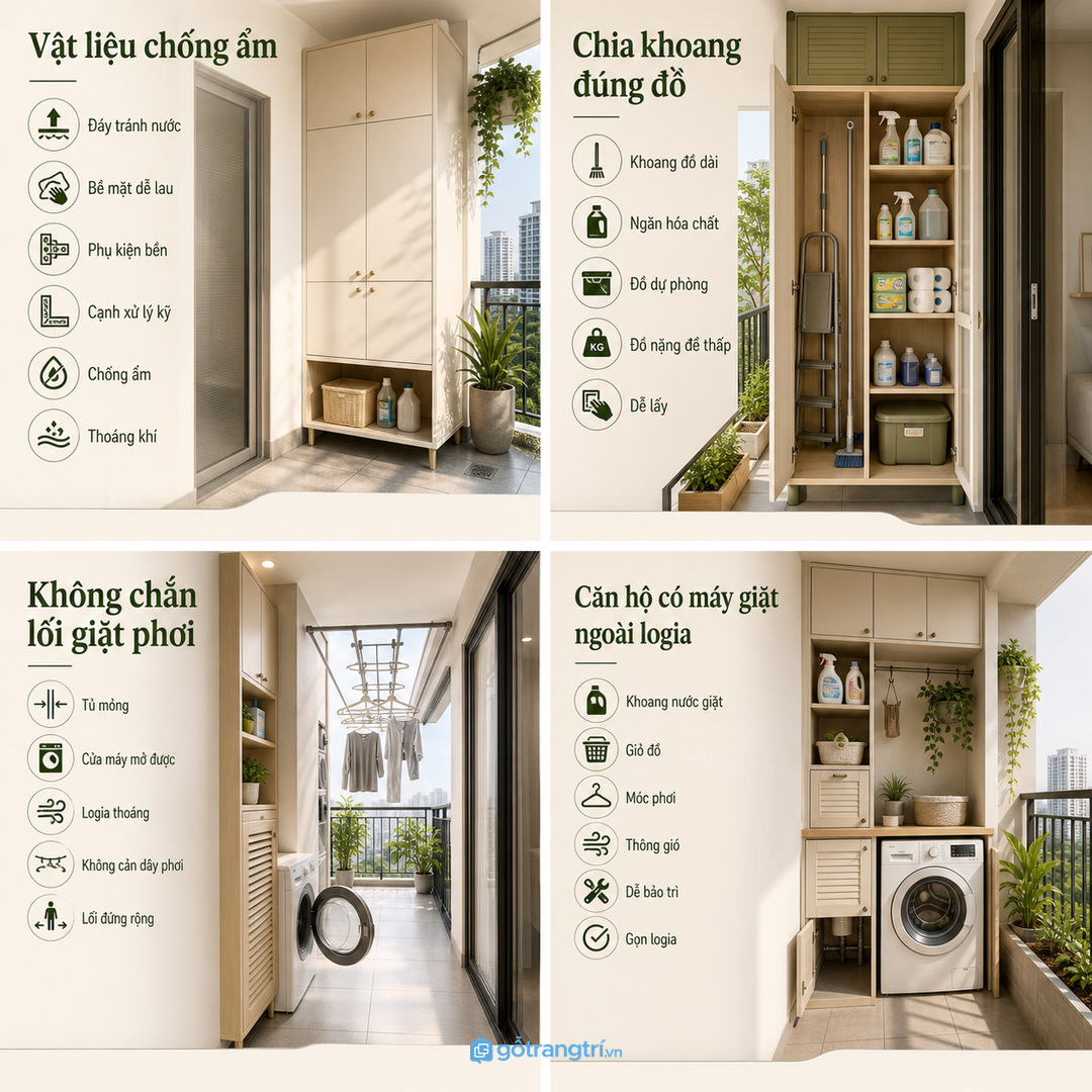 Chia khoang theo chiều cao của đồ cần cất