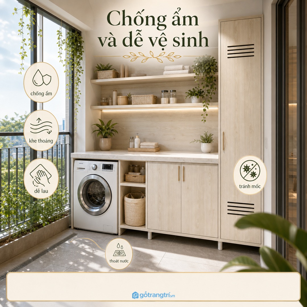 Chọn vật liệu chống ẩm và dễ vệ sinh