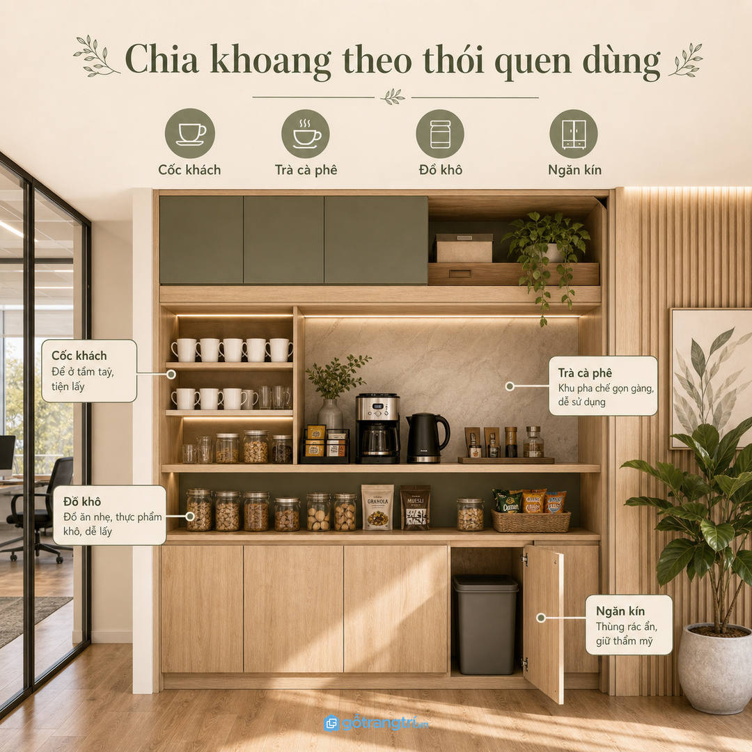 Chia khoang theo thói quen dùng hằng ngày