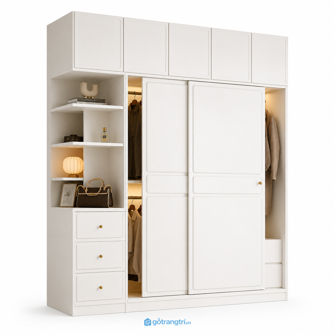 Ray trượt êm, cánh chắc và rãnh dễ lau giúp tủ cửa lùa dùng bền hơn