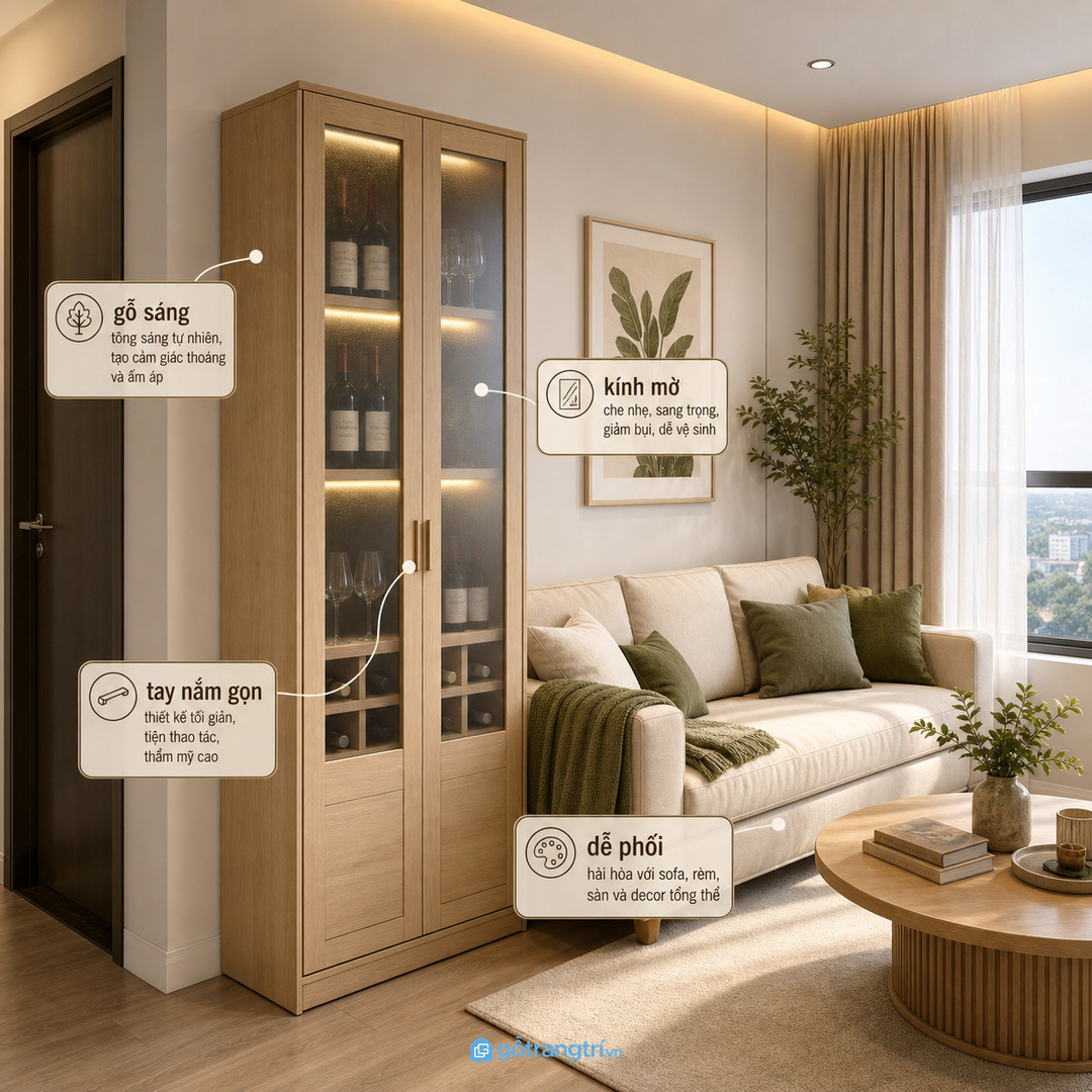 Chọn kính, đèn và khoang kín theo thói quen tiếp khách