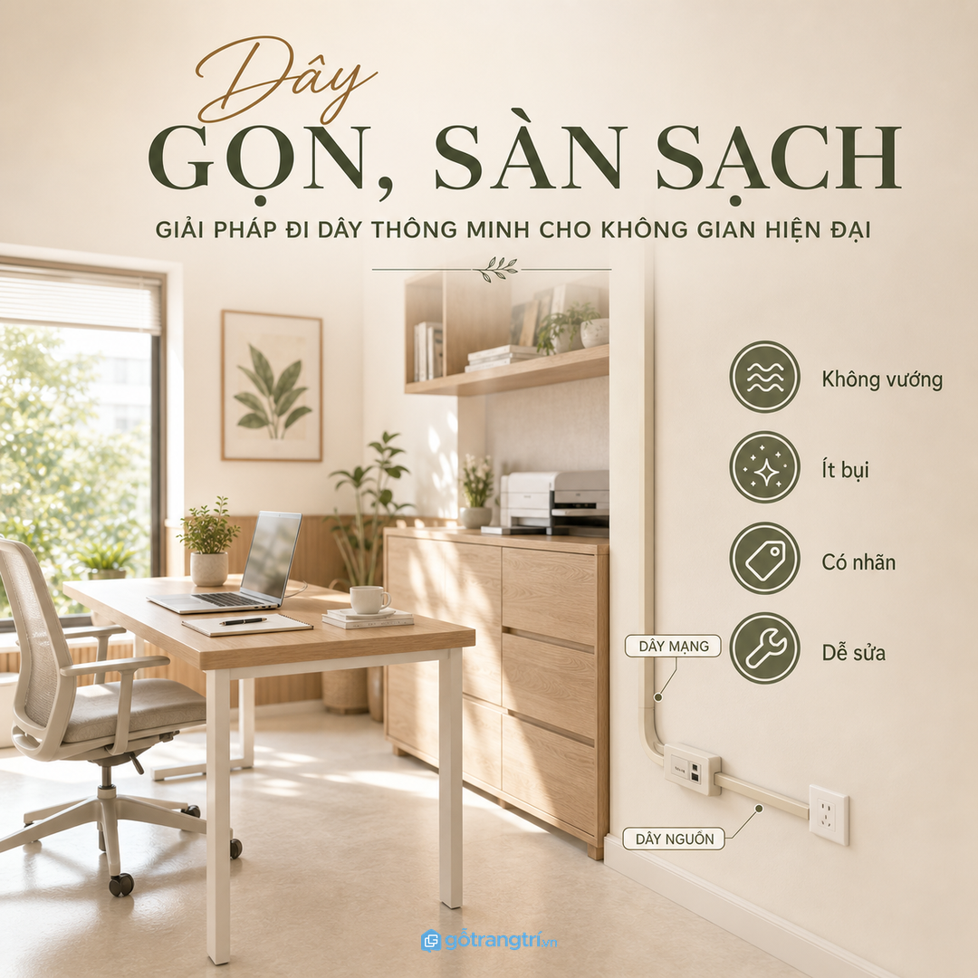 Khoang router, switch, ổ điện và dây dự phòng cần được chia rõ