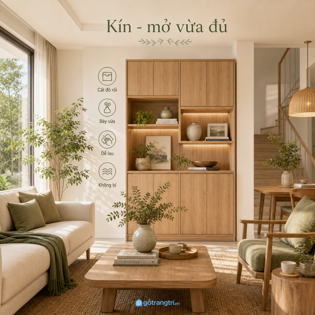 Khoang kín và khoang mở cần chia theo đồ dùng thật