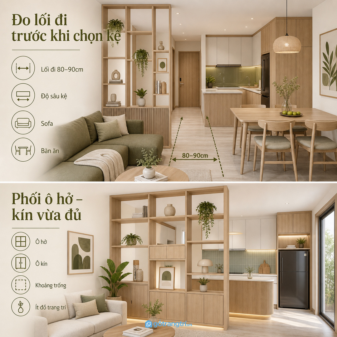 Giữ tỷ lệ ô hở, ô kín và khoảng trống hợp lý