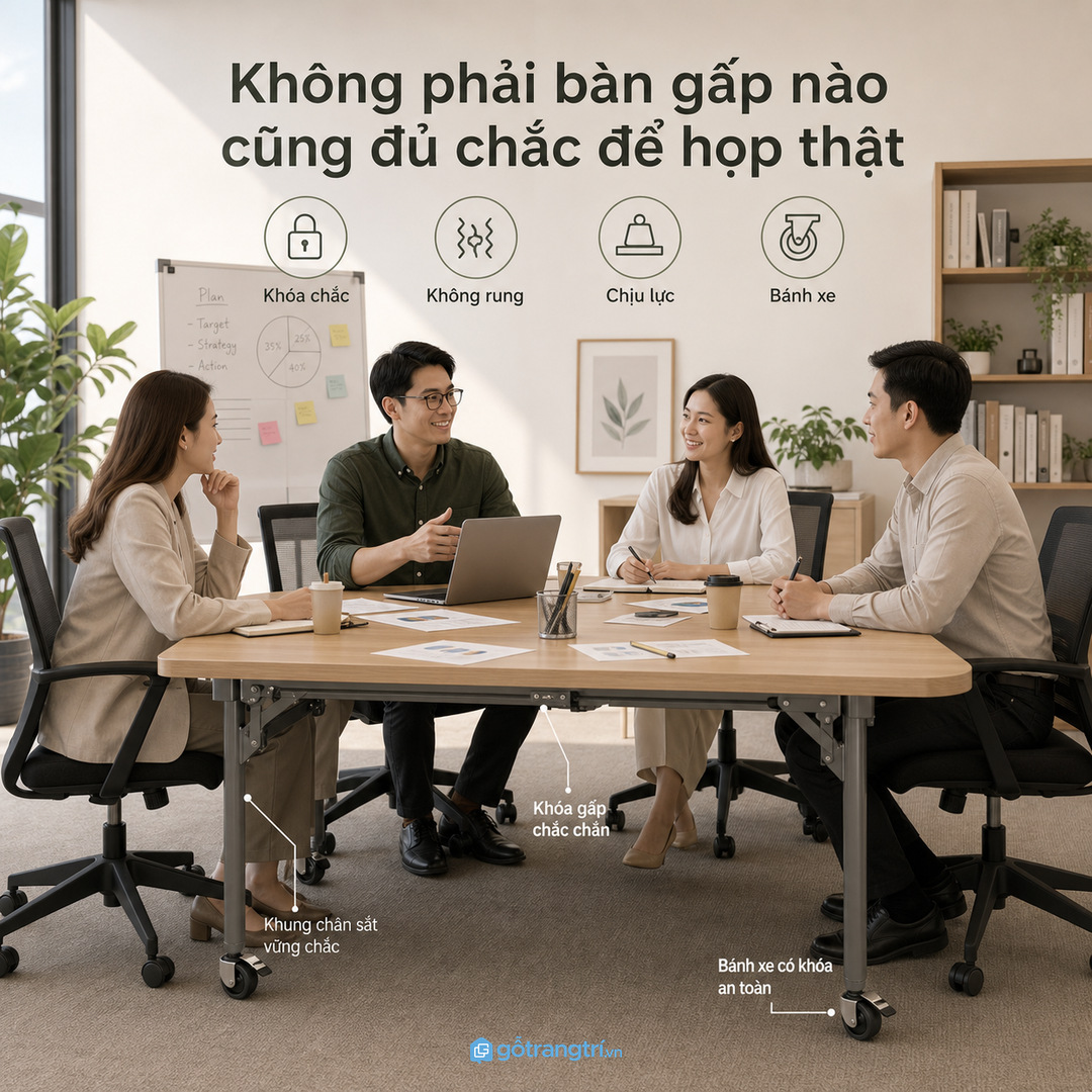 Đồng bộ mặt bàn với hệ nội thất văn phòng