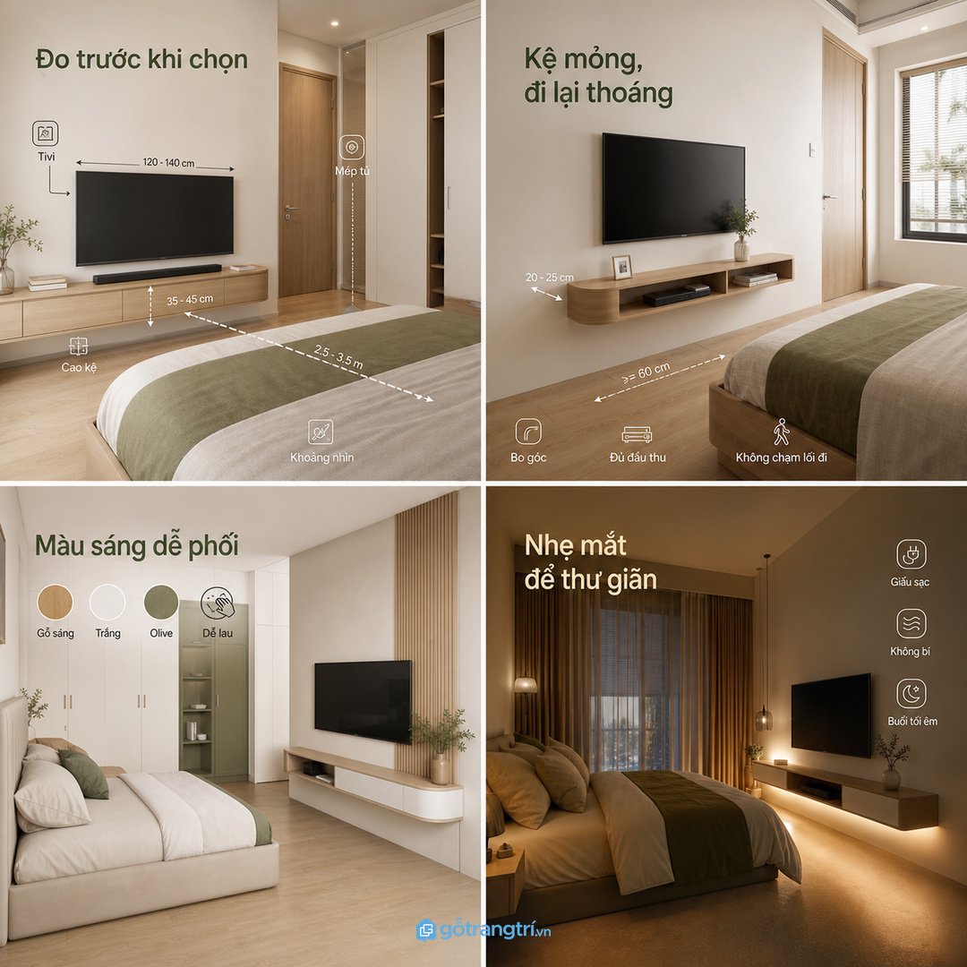 Hộc kín giúp phòng ngủ ít rối hơn