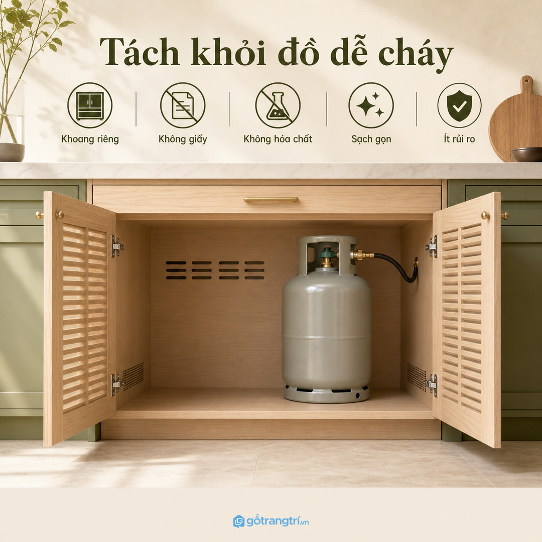 Đi dây gas rõ tuyến, dễ quan sát và không bị đè