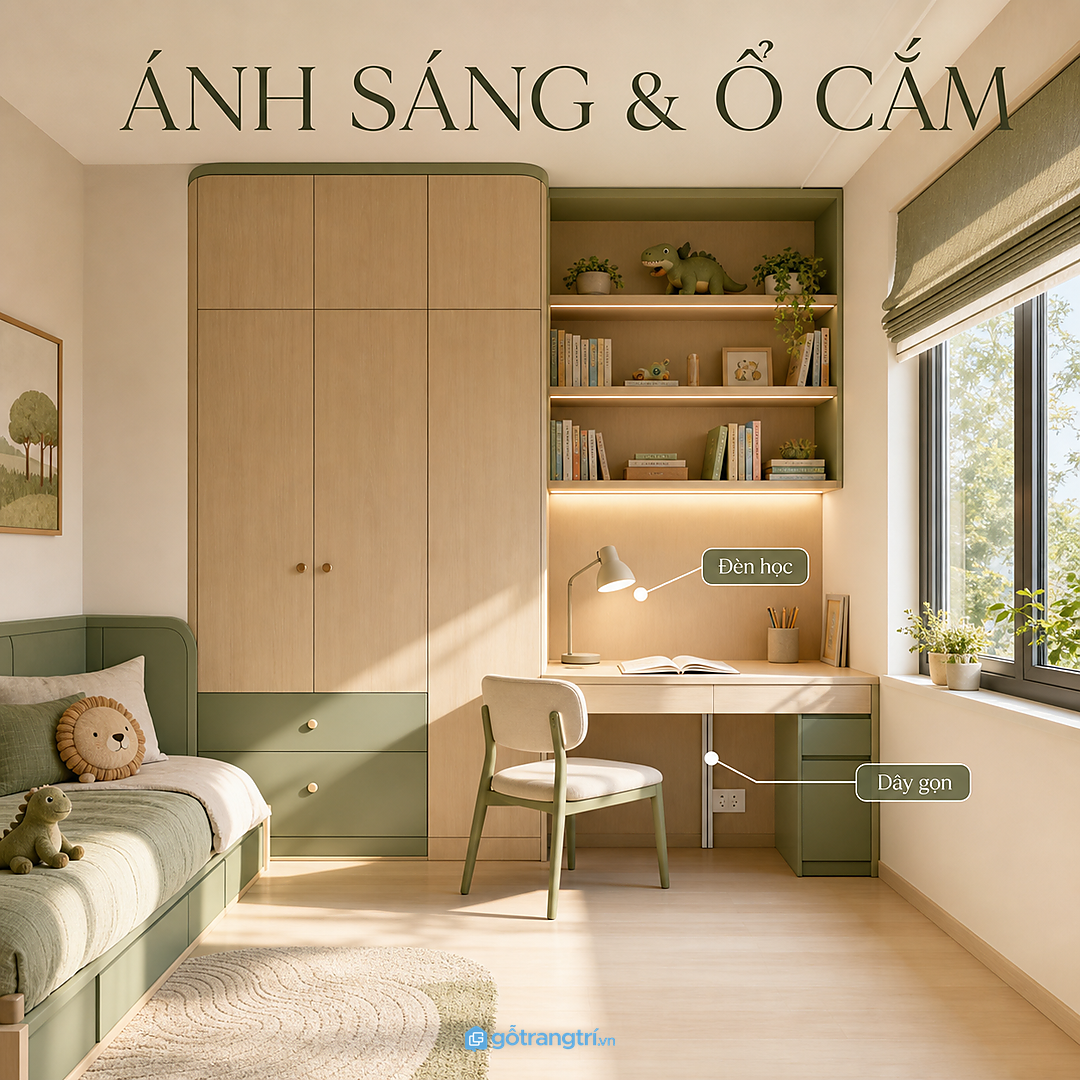 Giữ ánh sáng, ổ điện và dây sạc sạch ngay từ đầu