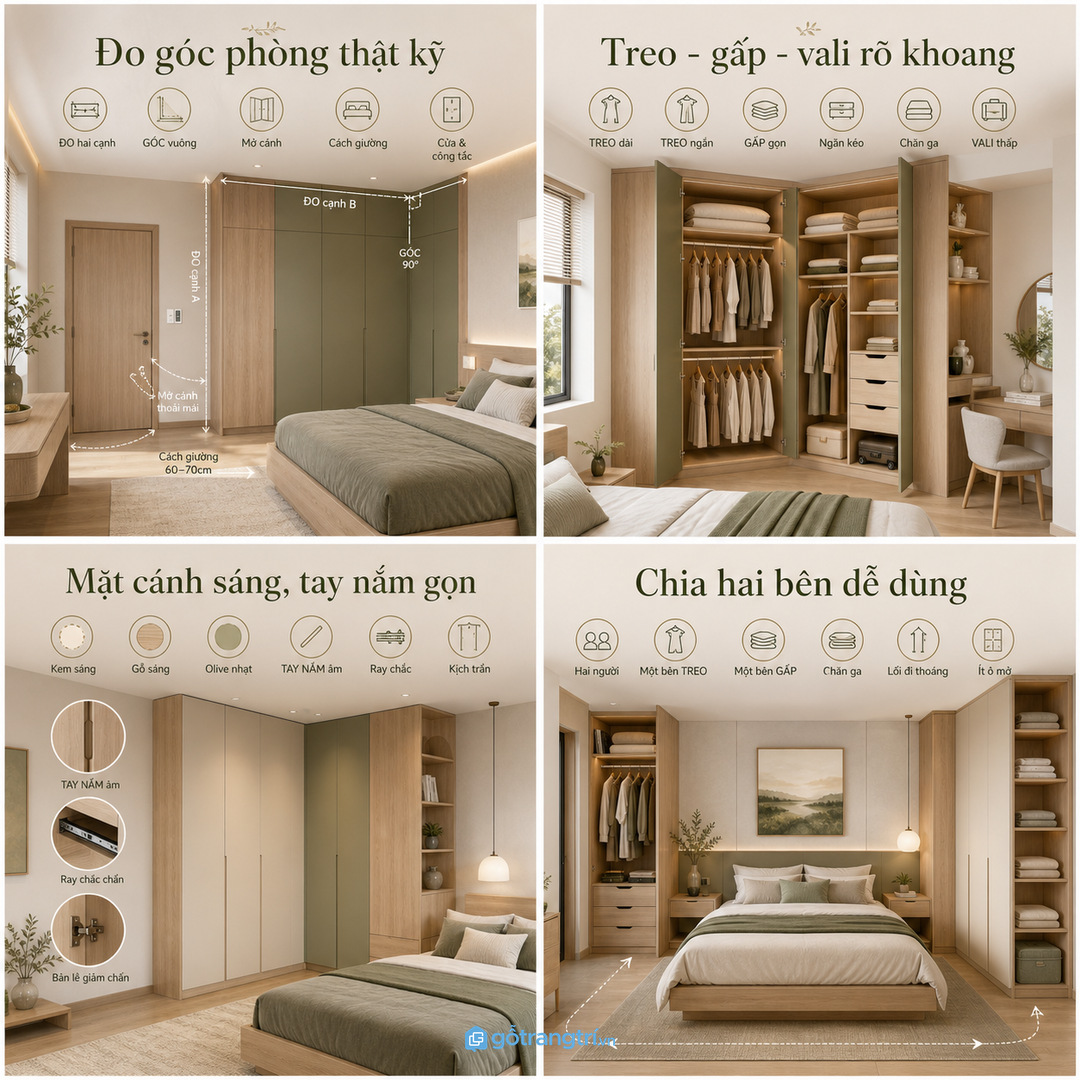 Chọn màu sáng, tay nắm gọn và phụ kiện chắc