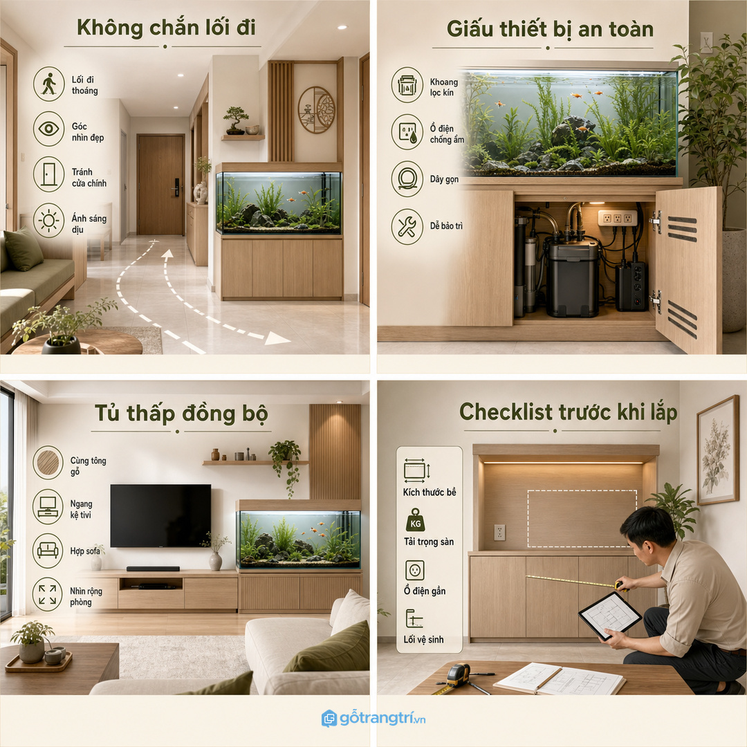 Tủ thấp đồng bộ kệ tivi giúp phòng khách nhỏ sáng và có nhịp