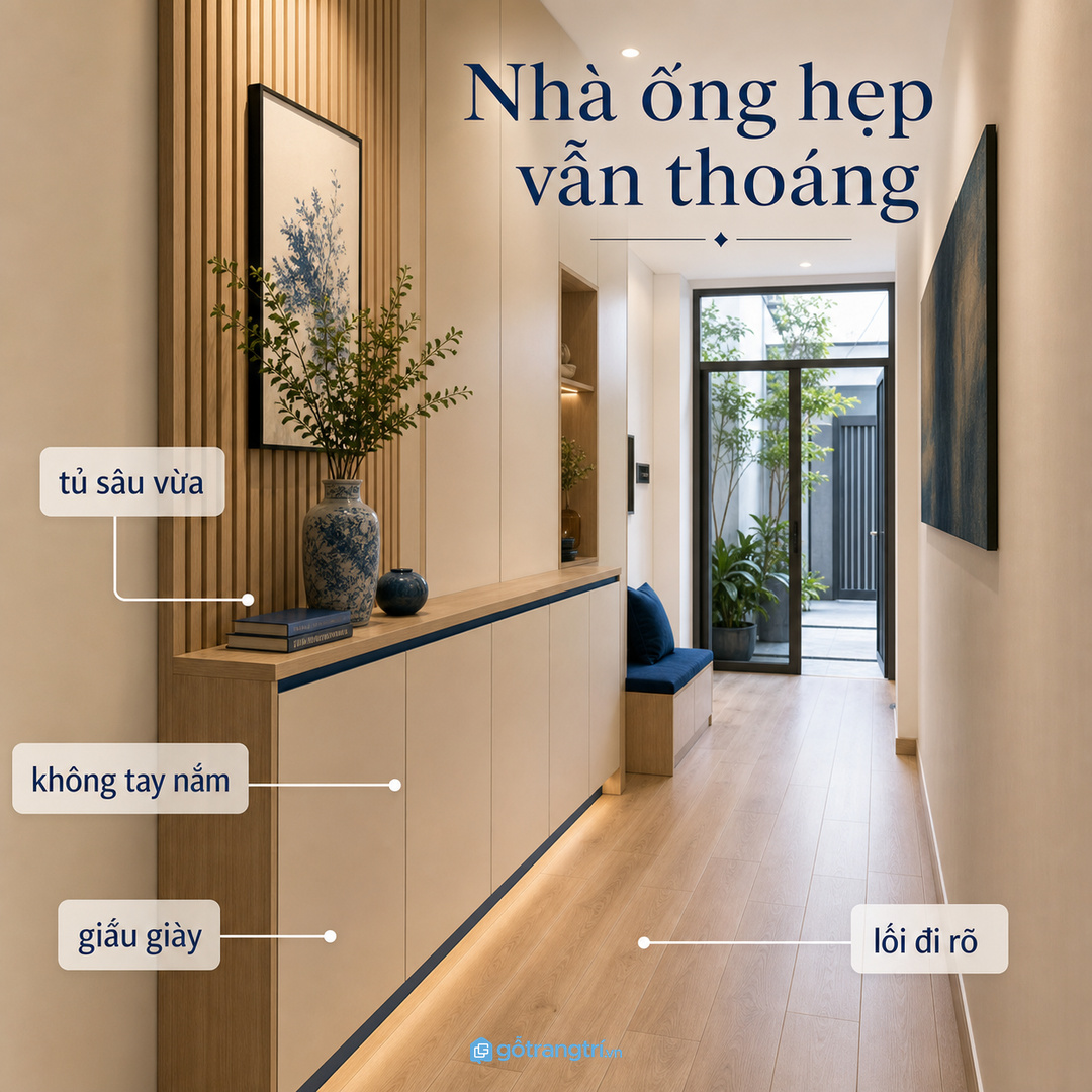 Vật liệu và ánh sáng quyết định tủ console có đẹp lâu trong lối vào không