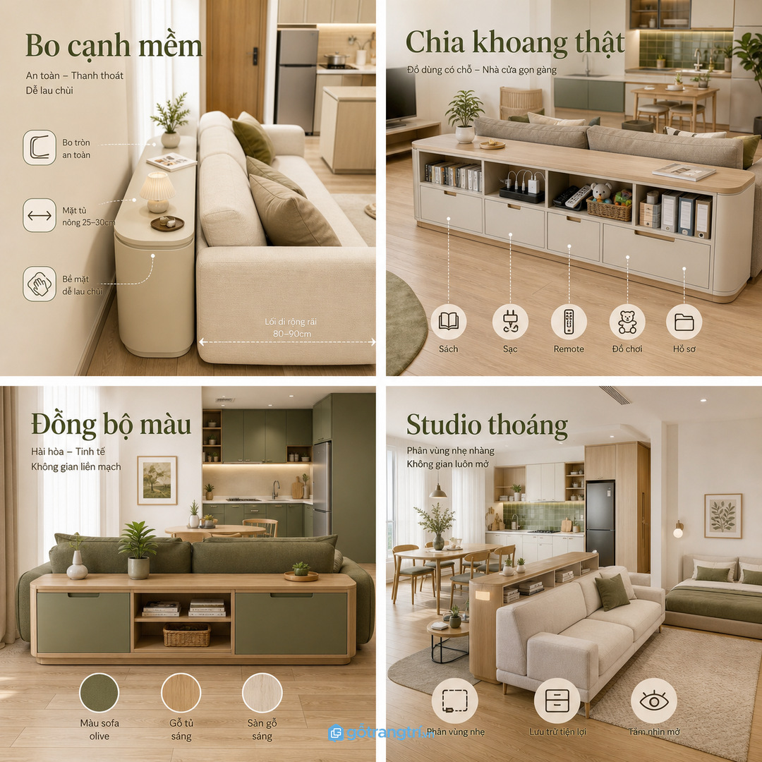 Chia khoang theo đồ thật thay vì chia đều cho đẹp