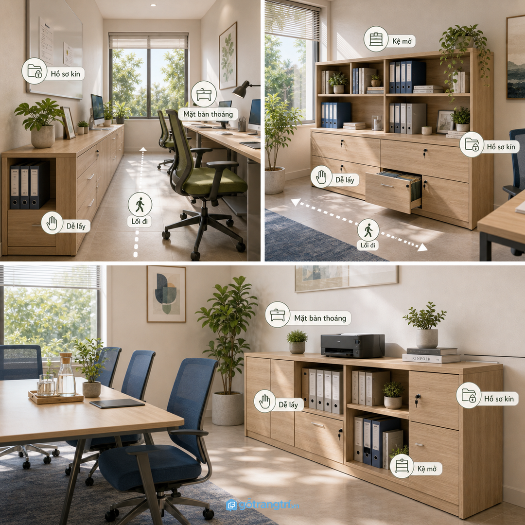 Gỗ công nghiệp phủ bề mặt dễ lau phù hợp nhịp làm việc văn phòng