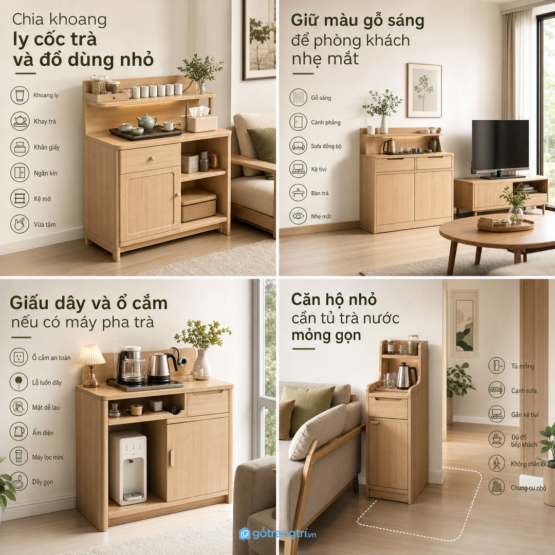 Giữ màu gỗ sáng để phòng khách nhẹ mắt