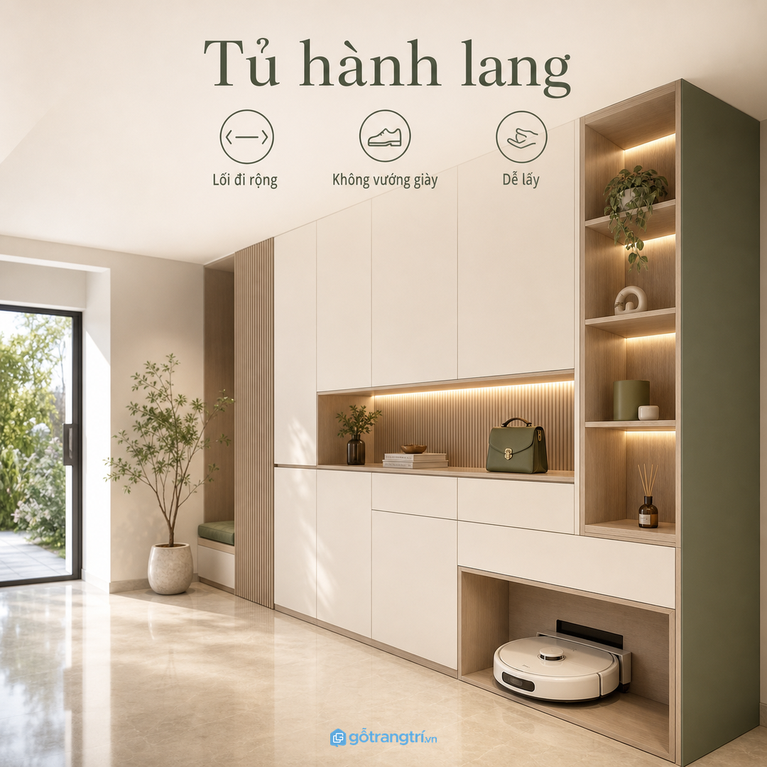 Hành lang và sảnh vào hợp hộc robot nếu giữ được lối đi