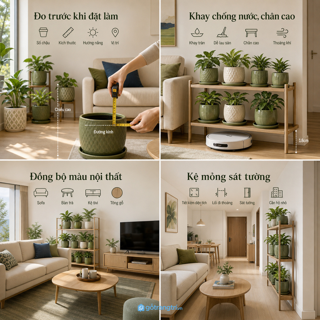 Căn hộ nhỏ hợp kệ mỏng sát tường, không chắn lối đi