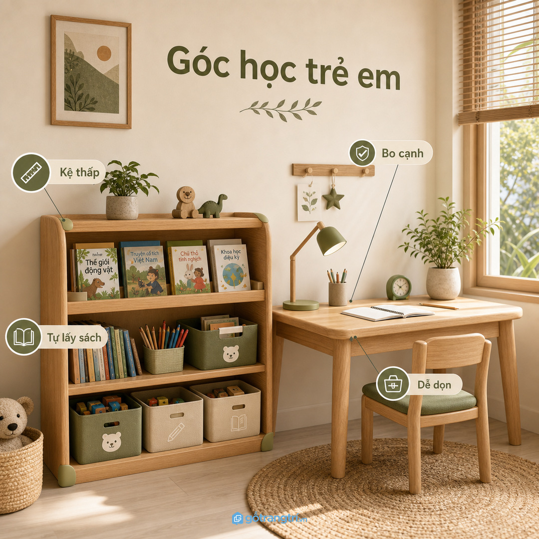 Góc học trong căn hộ nhỏ