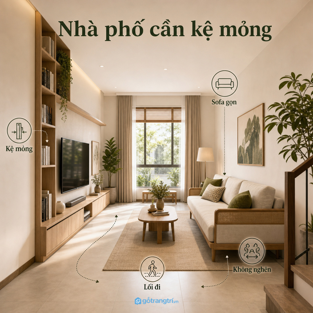 Căn hộ nhỏ cần hệ thấp, thoáng và ít khoang mở