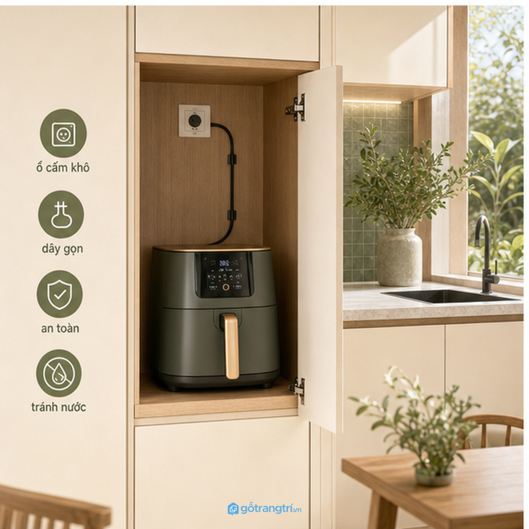 Bề mặt khoang nồi chiên cần dễ lau dầu mỡ và vụn thức ăn