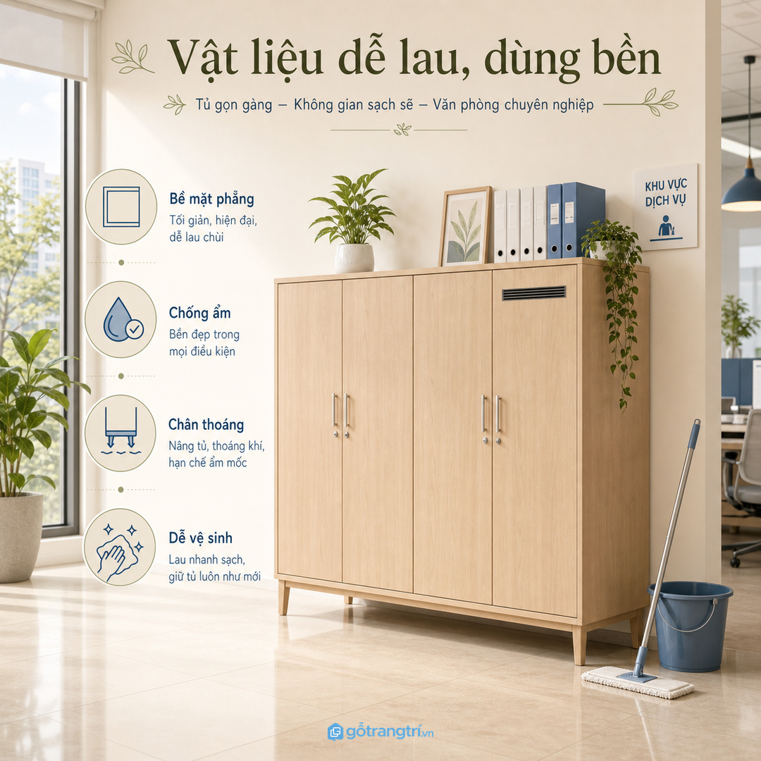 Căn hộ studio hợp tủ mỏng cao, mặt cánh phẳng và kín mắt