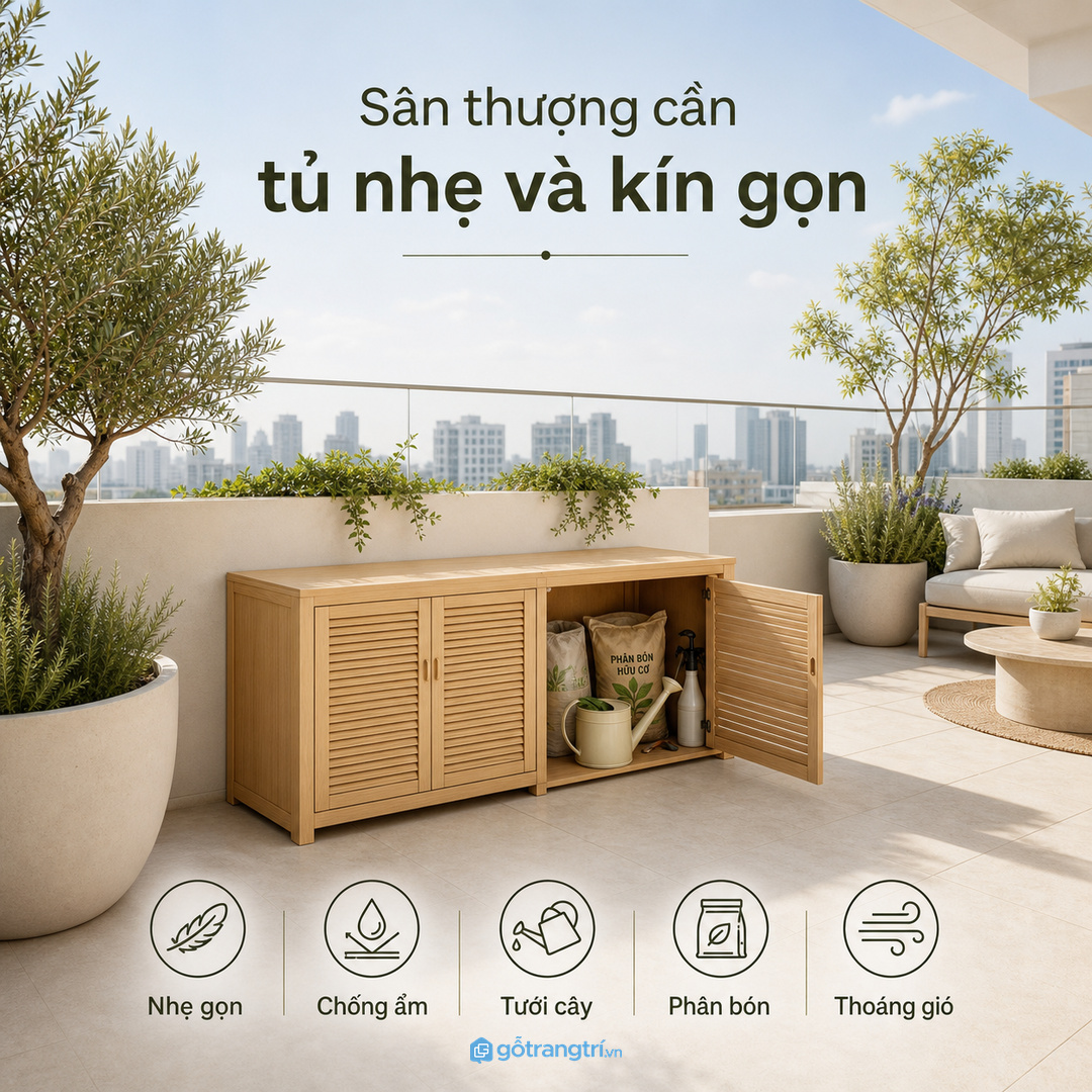 Gara biệt thự cần tủ cao chắc để cất máy xịt, dây nước và đồ bảo dưỡng