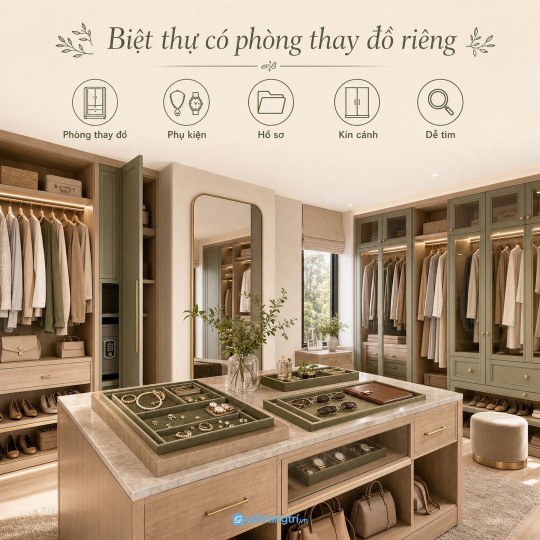 Biệt thự có phòng thay đồ riêng
