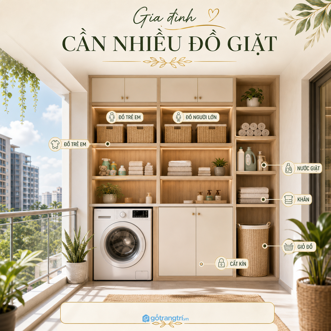 Gia đình có trẻ nhỏ cần nhiều khoang cất đồ
