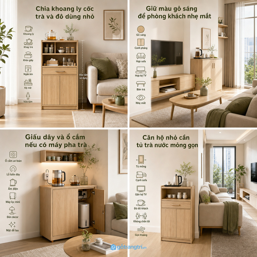 Căn hộ nhỏ cần tủ mỏng đặt cạnh sofa