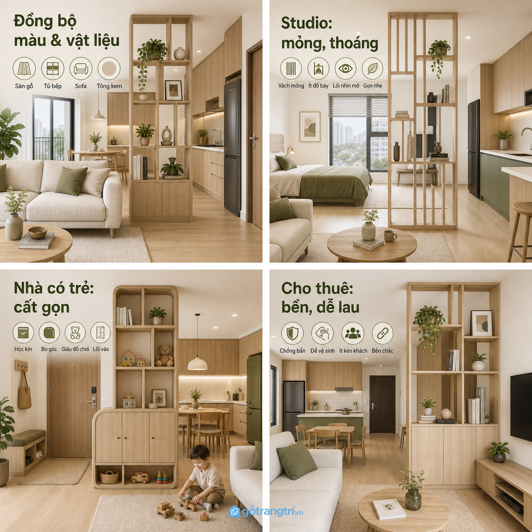 Căn hộ studio cần vách mỏng, thoáng và ít đồ bày