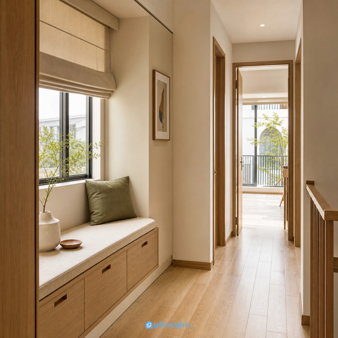 Phòng ngủ cần góc đọc sách và cất chăn gối