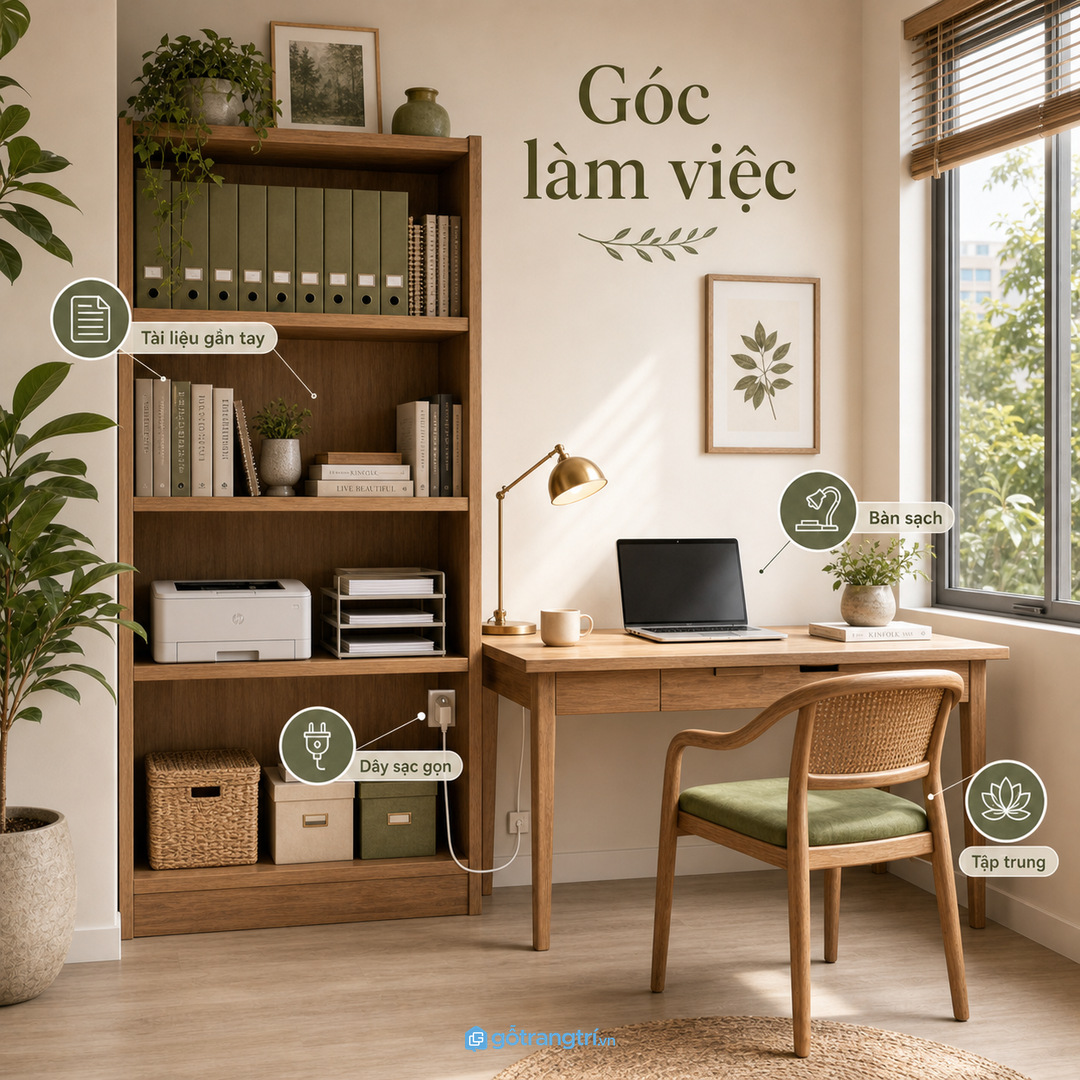 Góc học trẻ em cần thấp, an toàn và dễ tự dọn