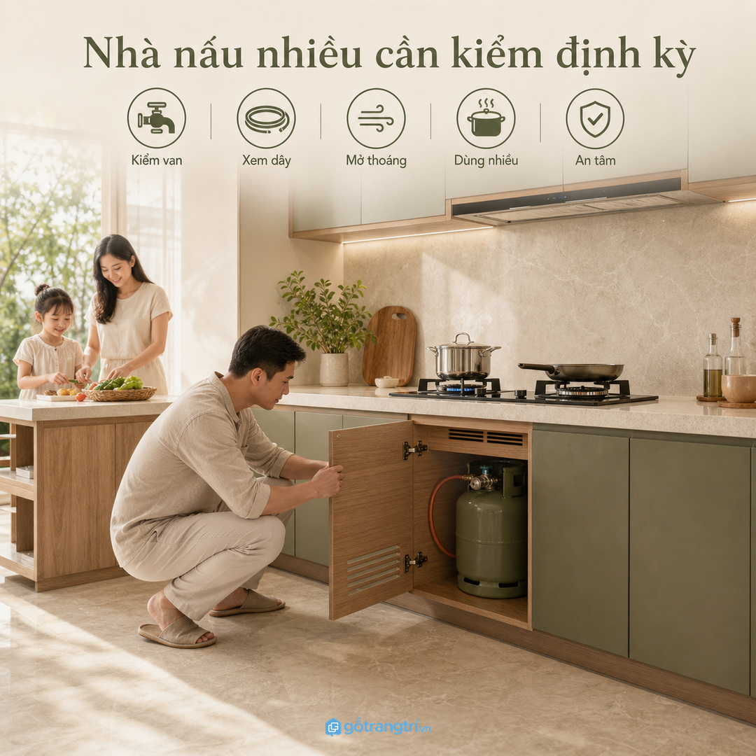 Gia đình nấu nhiều cần kiểm tra van và dây định kỳ