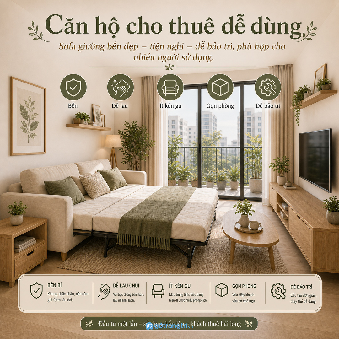 Nhà hay có khách qua đêm cần sofa giường nằm dễ chịu và gọn đồ phụ