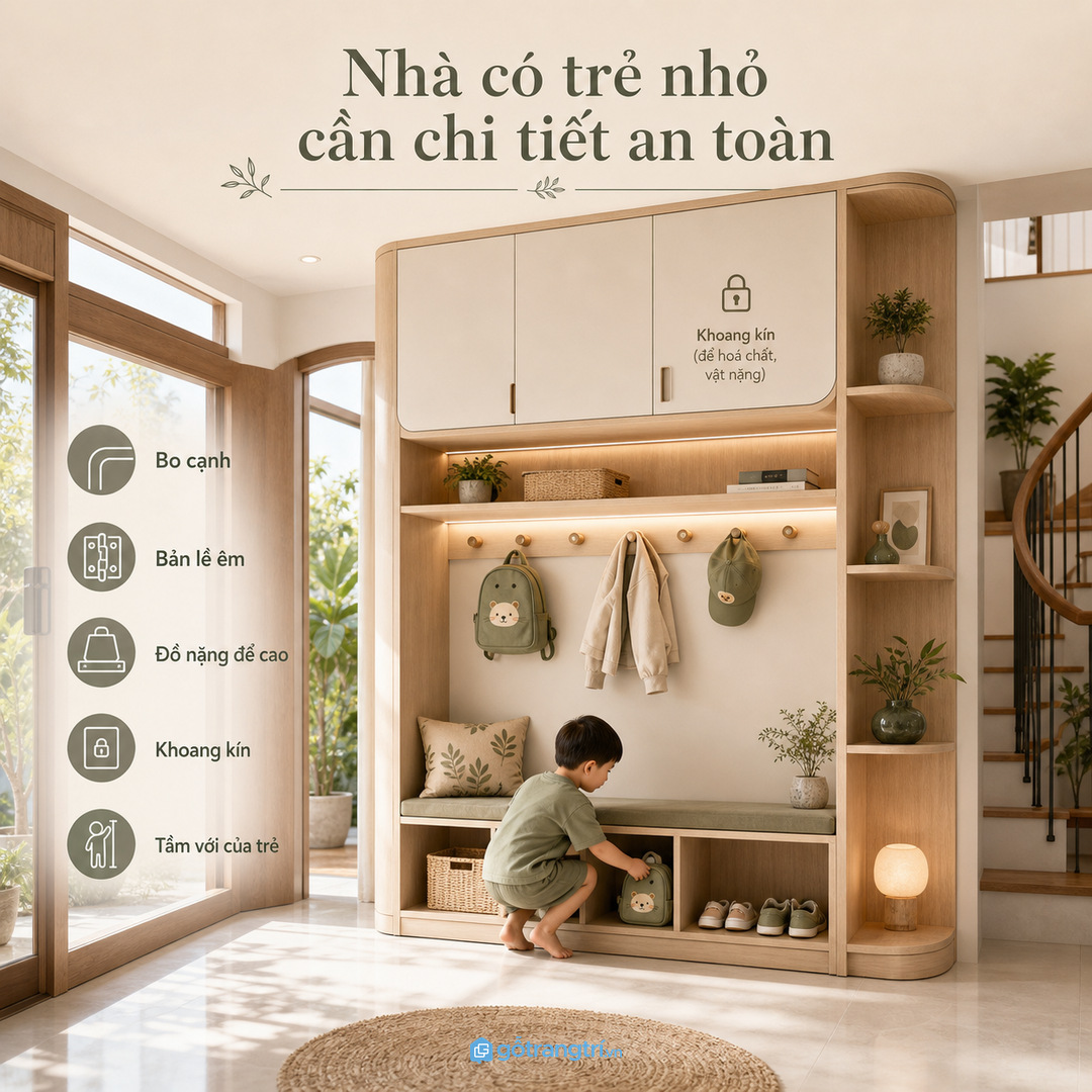 Gia đình nhiều mũ bảo hiểm cần khoang riêng dễ lấy