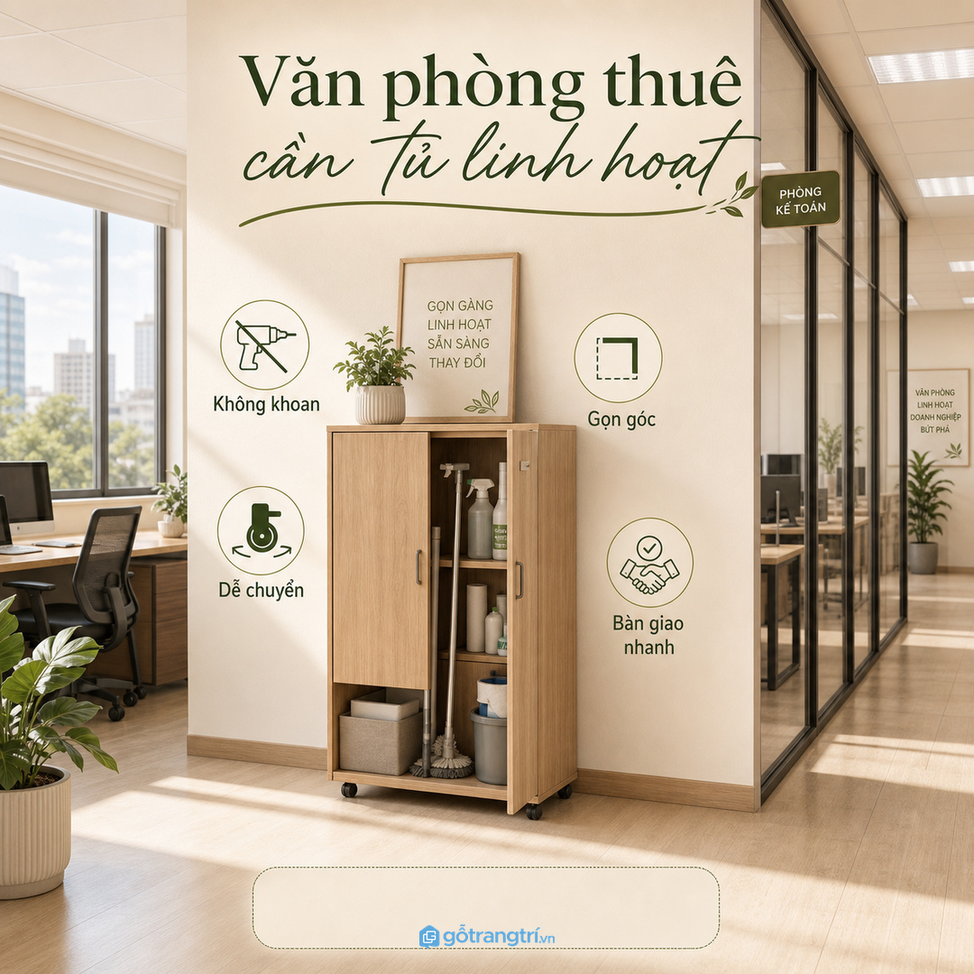 Gia đình có trẻ nhỏ cần khóa nhẹ, bo góc và cố định dụng cụ cao