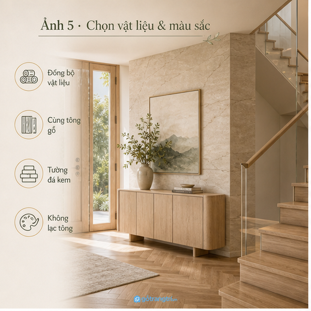 Sảnh hẹp nên ưu tiên dáng mảnh và màu sáng