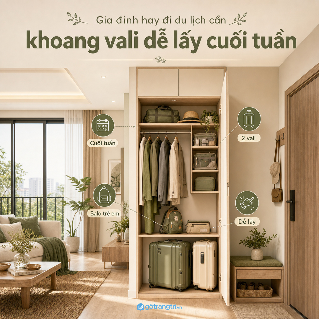 Gia đình đi du lịch nhiều cần ngăn phụ cho đồ đi kèm