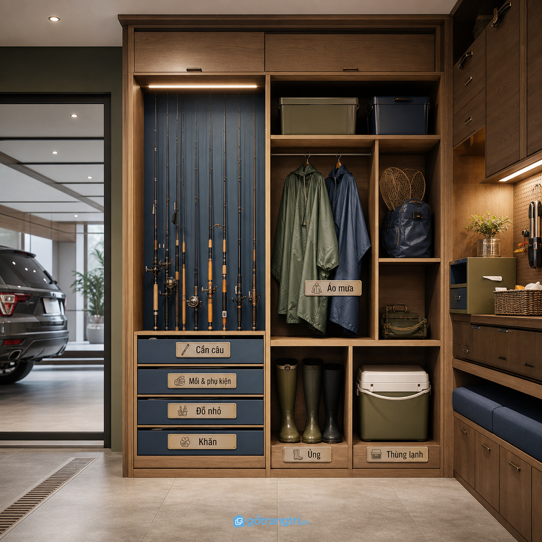 Biệt thự sân vườn nên có khoang gần cửa phụ để tách đồ ướt khỏi nhà chính
