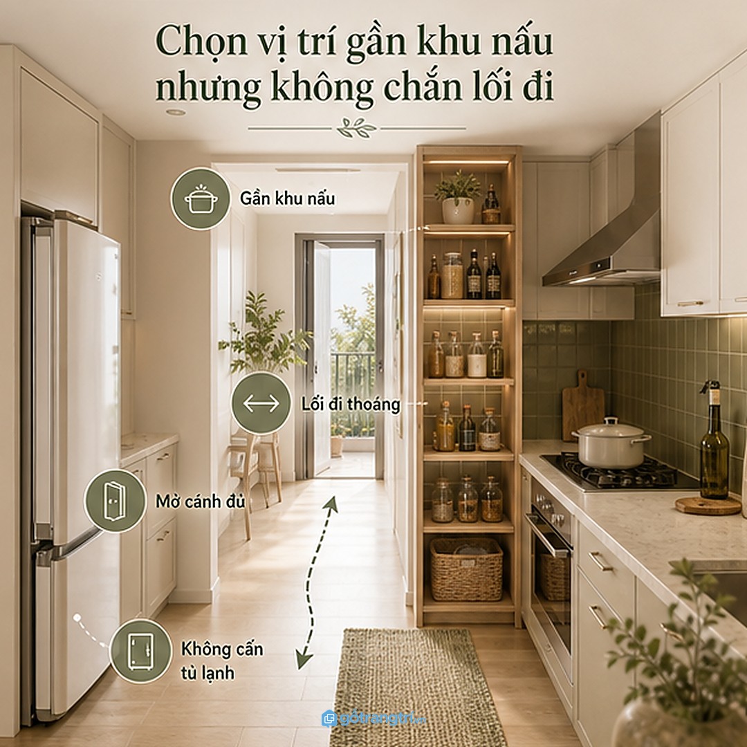 Gia đình nấu nhiều nên dùng ray kéo và nhóm gia vị rõ ràng