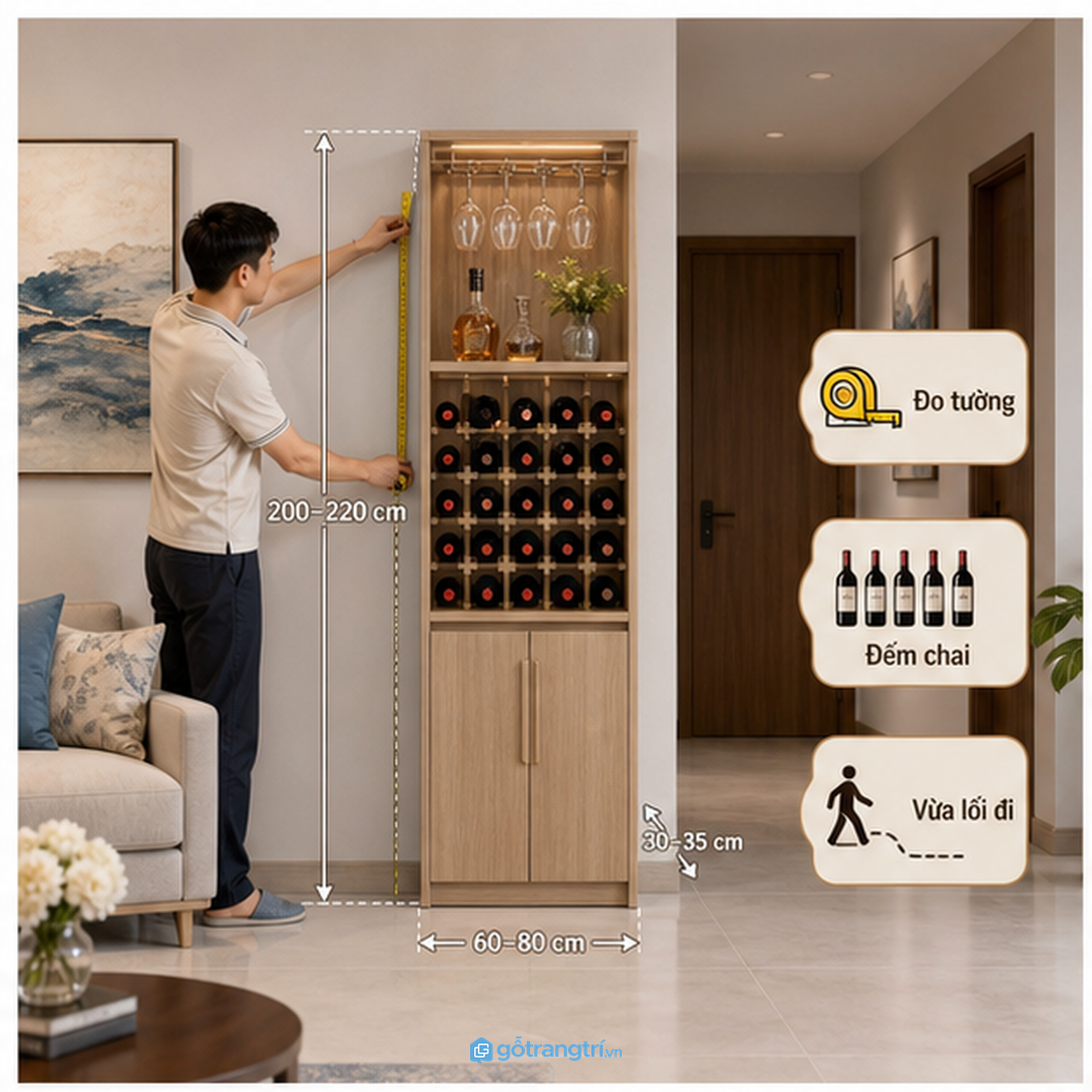 Nhà phố hẹp có thể đặt tủ ở mảng chuyển tiếp