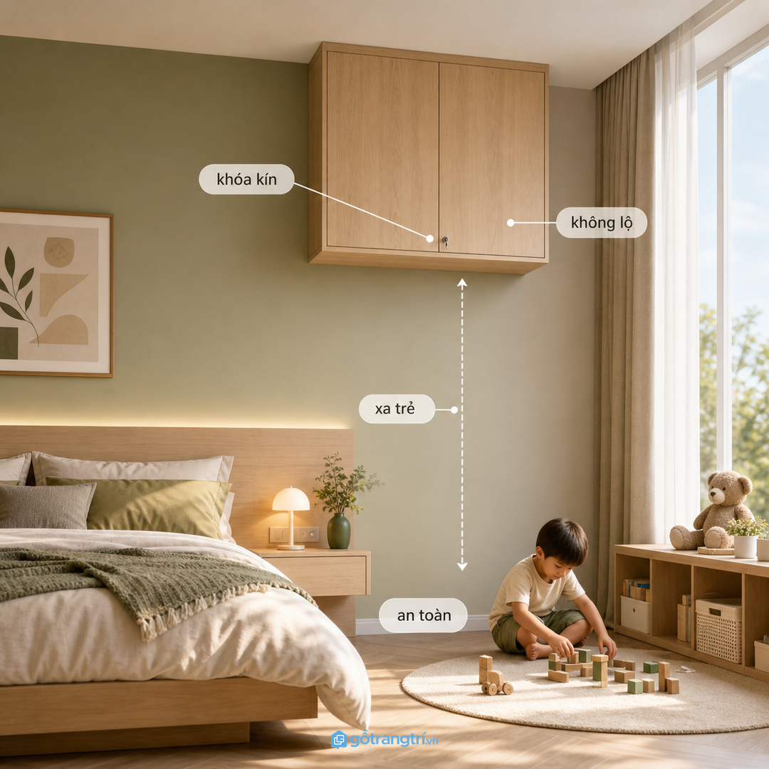 Phòng trẻ em cần khóa kín, đặt cao và không để thuốc lộ ngoài