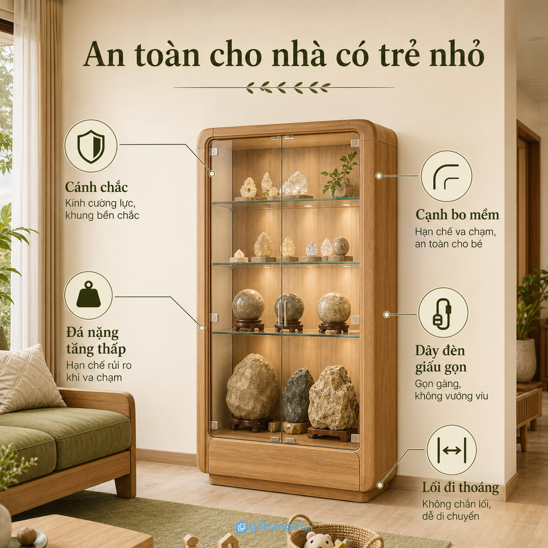 Nhà có trẻ nhỏ cần cánh chắc, cạnh bo và tầng chịu lực