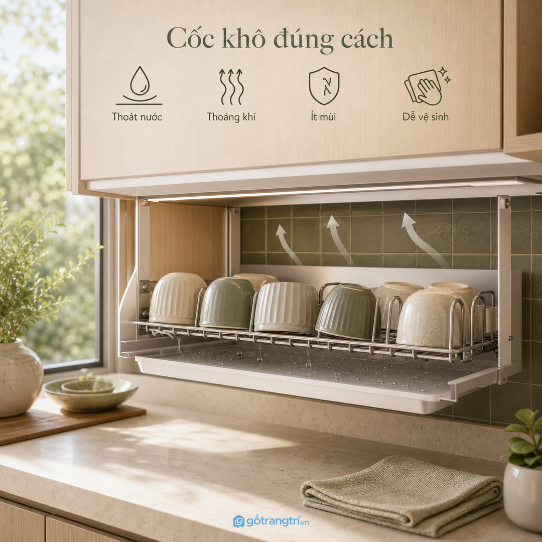 Gia đình dùng lò thường xuyên cần chỗ đặt cốc ướt cạnh khoang lò