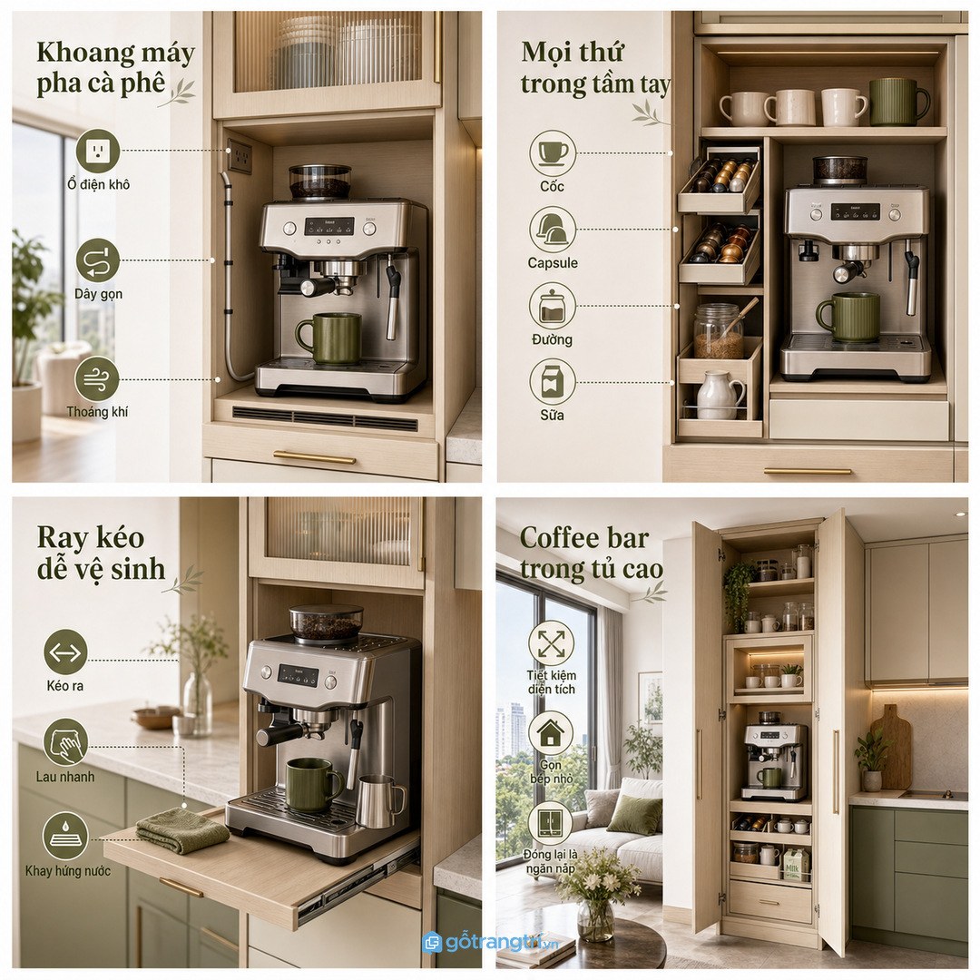 Chốt kích thước máy pha trước khi sản xuất tủ bếp may đo