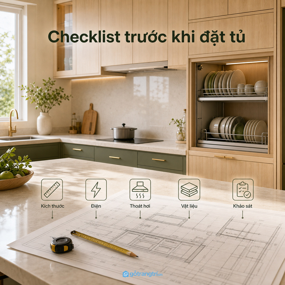 Bếp cải tạo cần khảo sát khoang cũ, điện và độ ẩm