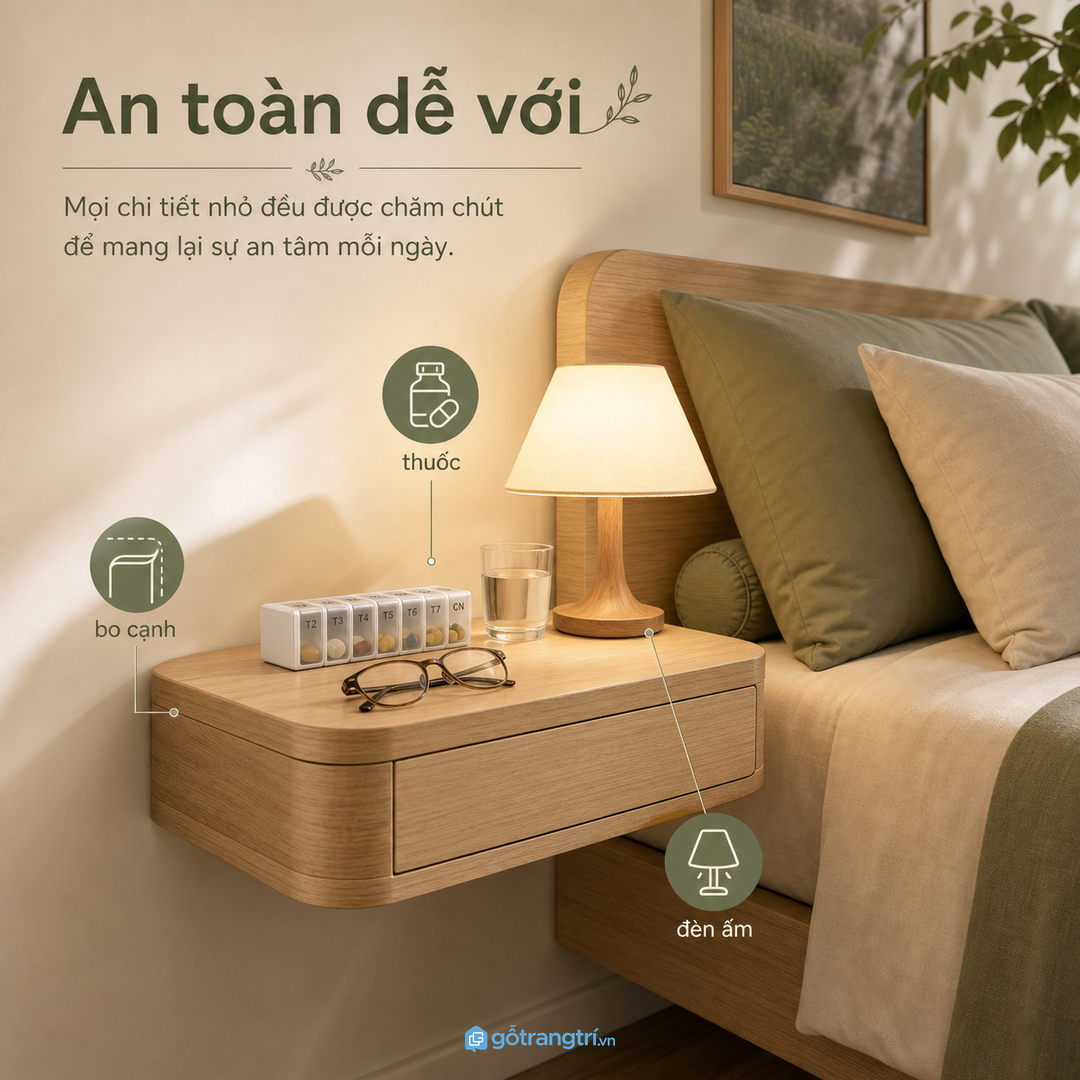 Tab đầu giường an toàn hơn cho người lớn tuổi