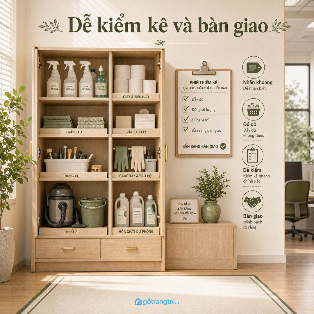 Nhà thuê hoặc căn hộ cho thuê cần tủ bền, dễ vệ sinh và ít chi tiết hỏng