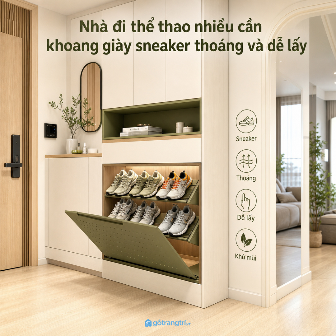 Nhà đi thể thao nhiều cần khoang giày sneaker thoáng và dễ lấy